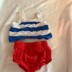 Cat & Jack Blue and Red Knit Diaper Cover Set